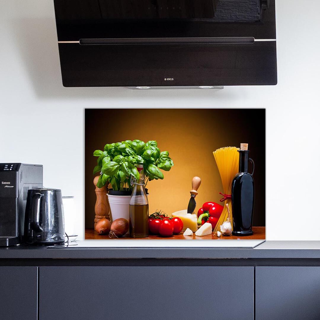 Kunstinjekeuken_keukenachterwand_spatscherm_italiaanse ingredienten