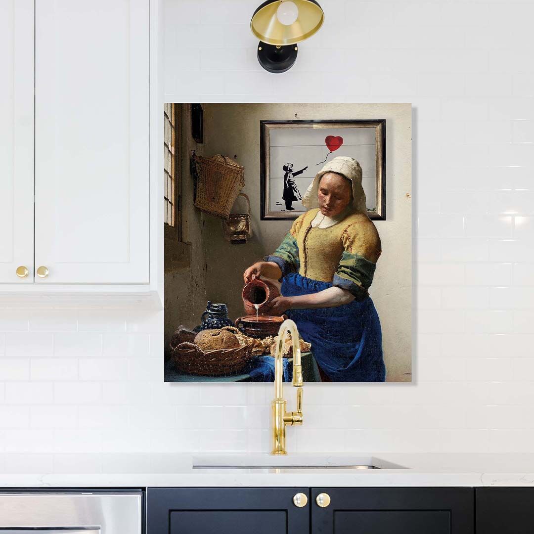 Keukenachterwand-melkemeisje-Banksy