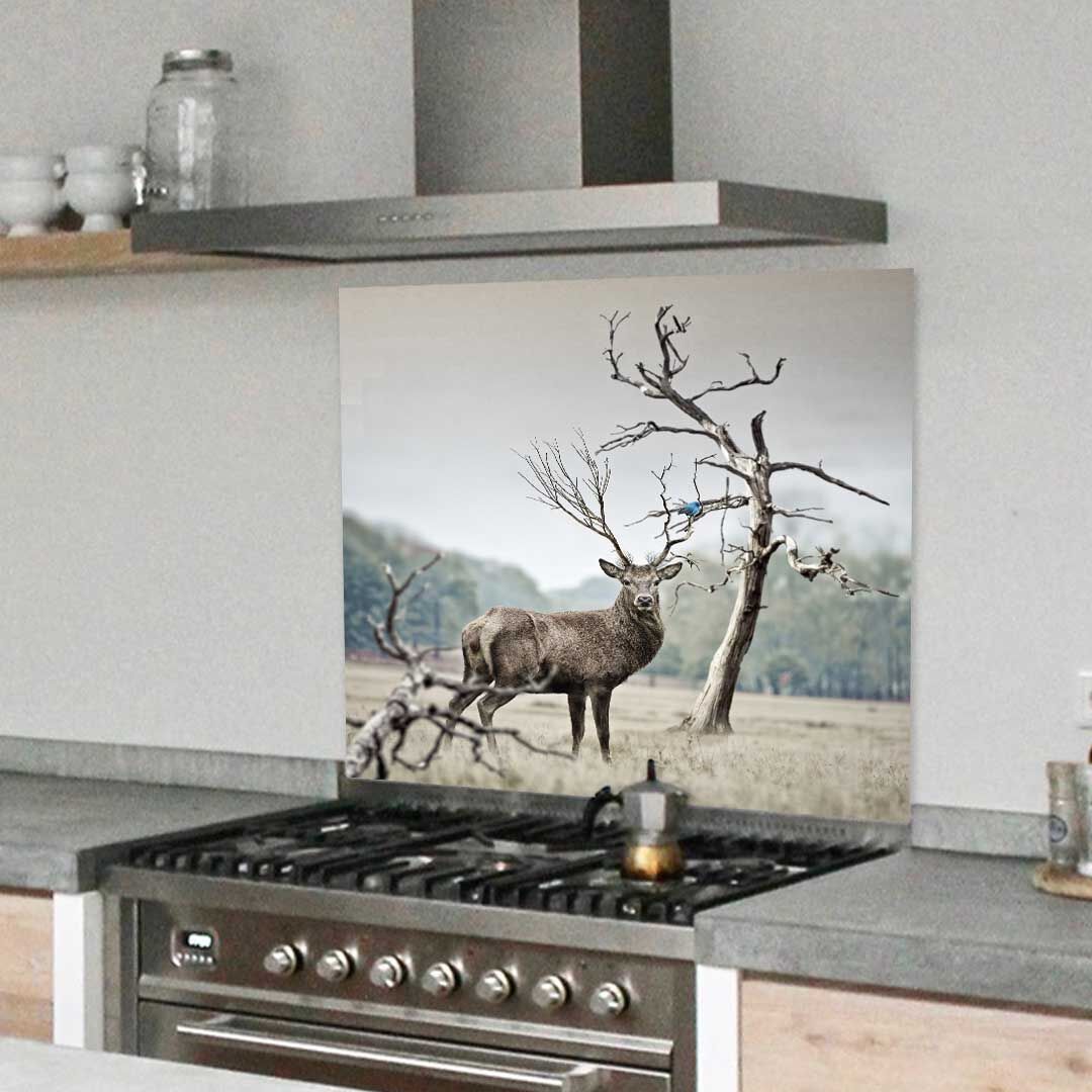 Spatscherm hert en vogeltje