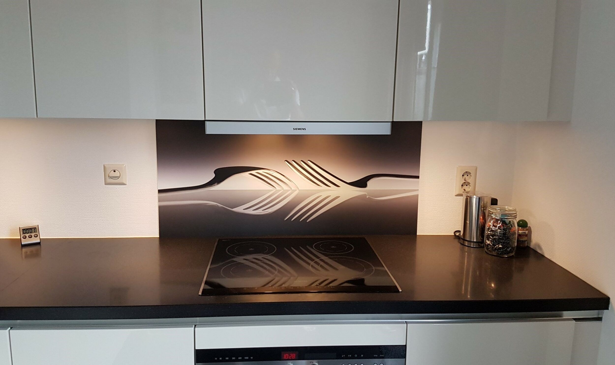 Vorken op keukenachterwand