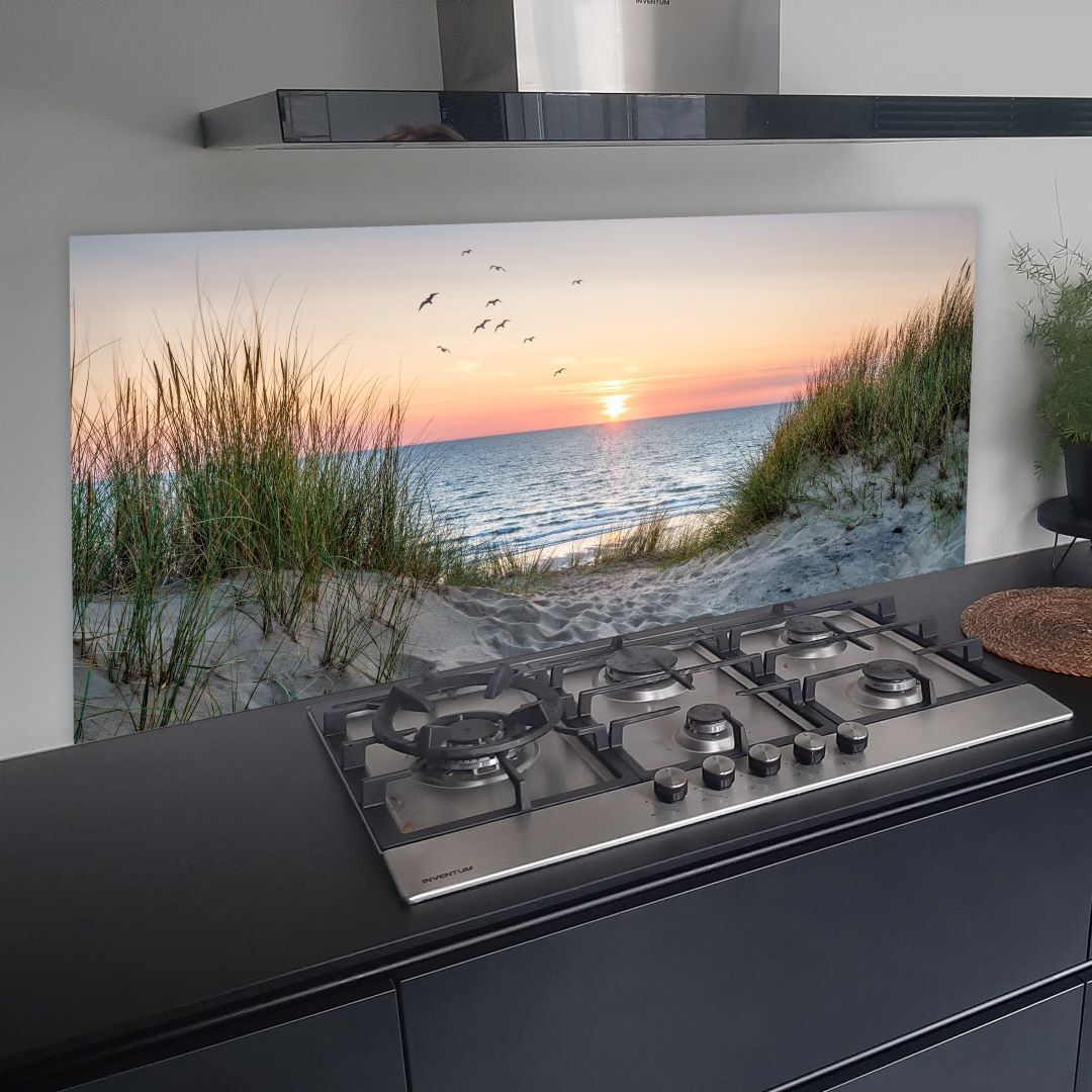 Strand, Hollandse duinen en zonsondergang