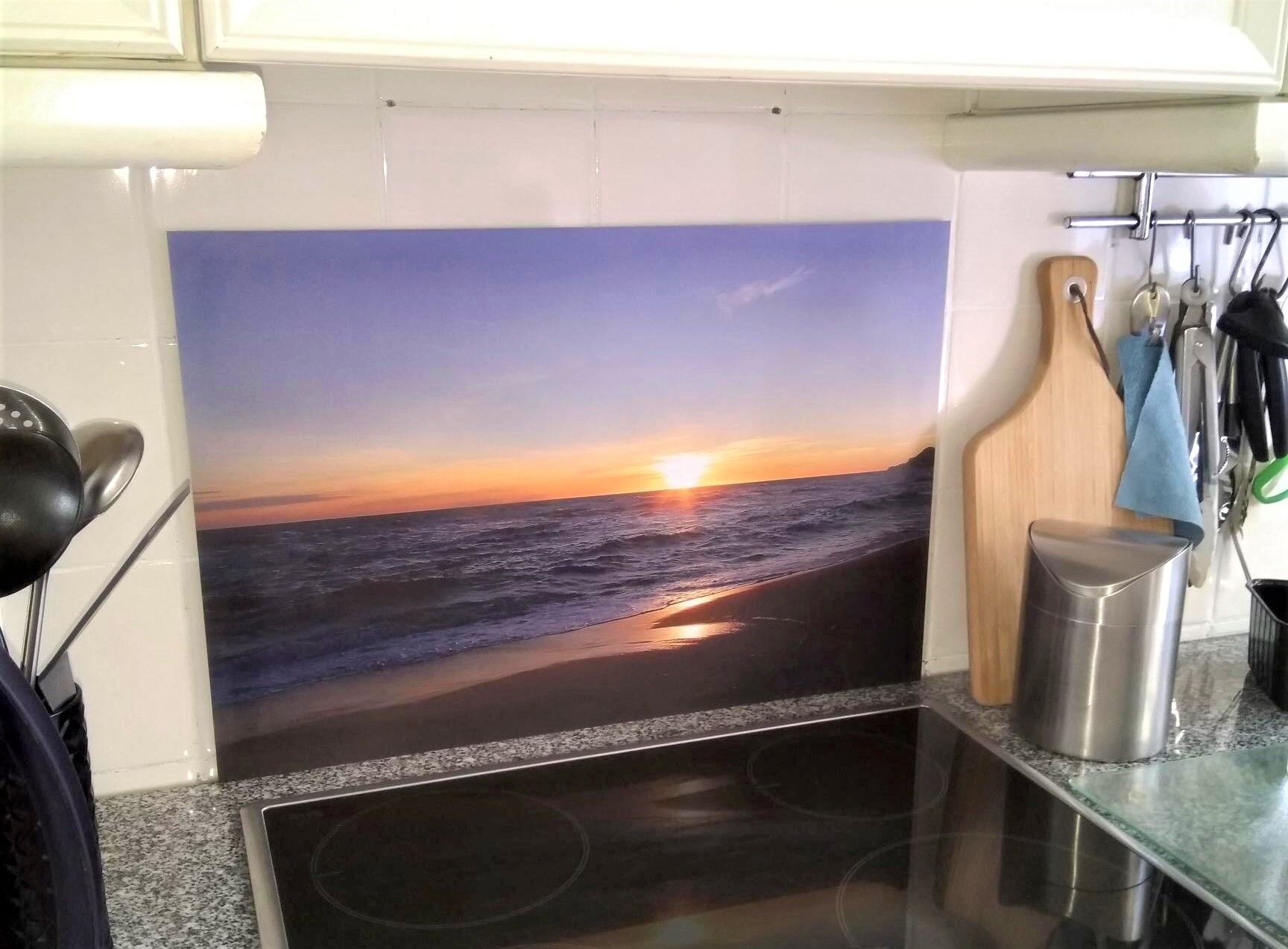 Zonsondergang aan strand