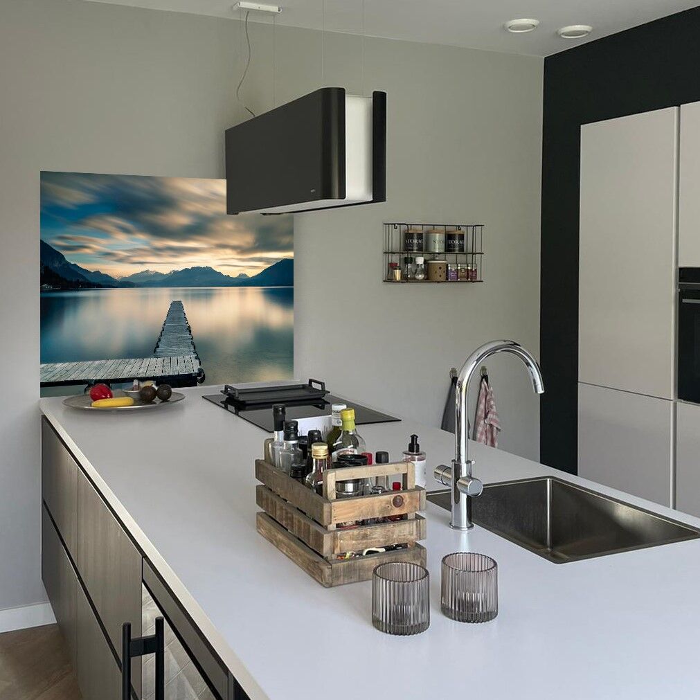 keuken met achterwand bergen steiger