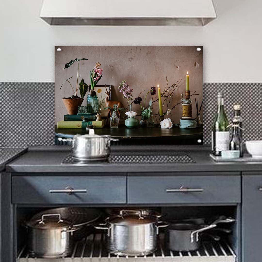 Backsplash met showtafel