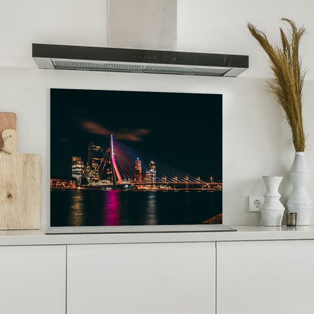 Spatplaat met Rotterdamse Maasboulevard