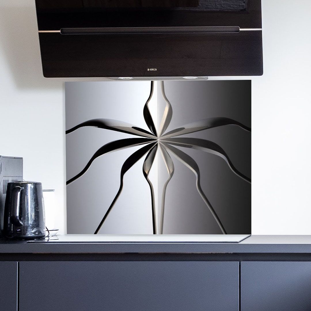 Kunstinjekeuken_keukenachterwand_spatscherm_Spider of spoons