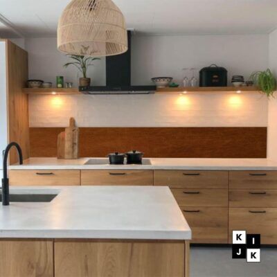 Achterwand met leather look