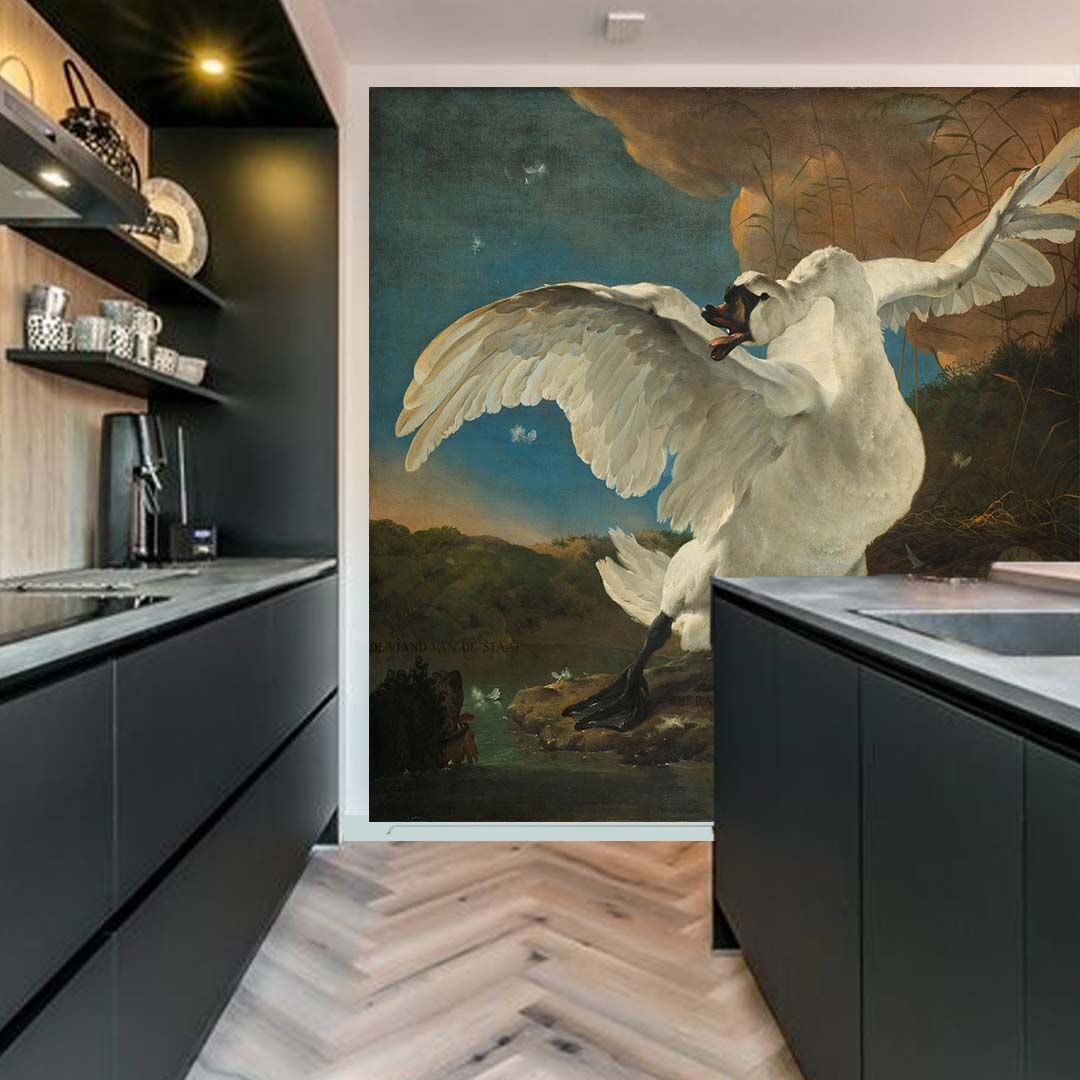 Achterwand bedreigde zwaan Asselijn